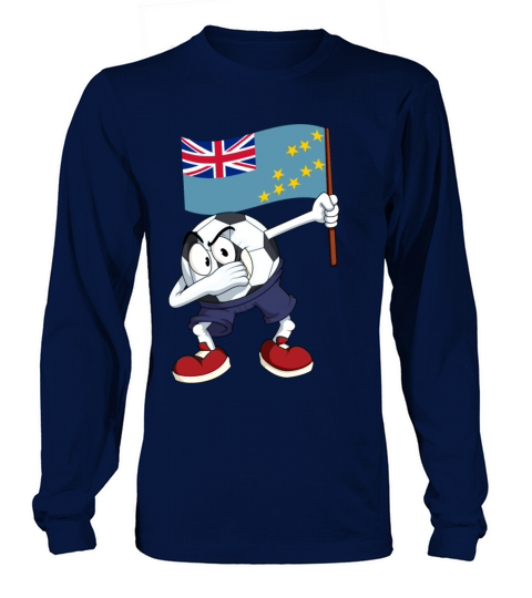 Tuvalu Dabbing Soccer Ball Men's Long Sleeve