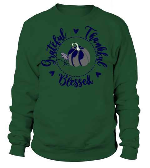 Thankful Grateful Blessed Navy Blue Women's Sweatshirt