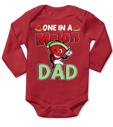 Melon Papi Family Watermelon Father Papa Dad Long Sleeve Baby One-Piece