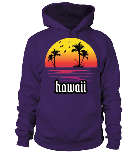 Hawaii Summer vibes for the beach with palms USA Women's Hoodie