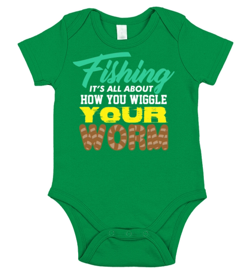 Fishing it’s all about how you wiggle your worm Short Sleeve Baby One-Piece
