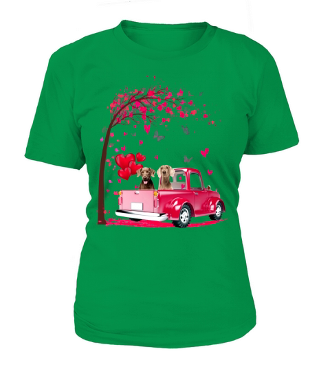 Weimaraner pink Truck Valentines Day Women's T-Shirt