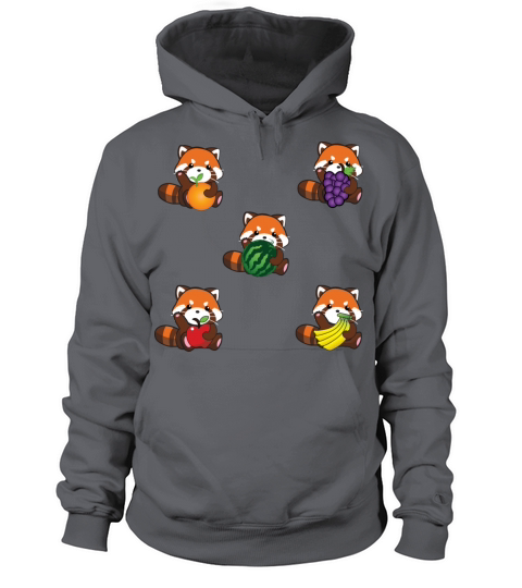 Little cute red panda with fruits - apple grape Women's Hoodie