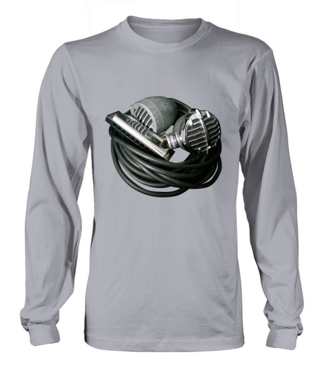Vintage Microphones and Harmonica tee shirt Long sleeved Unisex