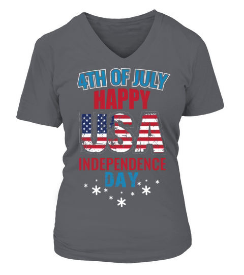 4 OF JULY HAPPY USA INDEPENDENCE T-SHIRT Women's V-Neck T-shirt