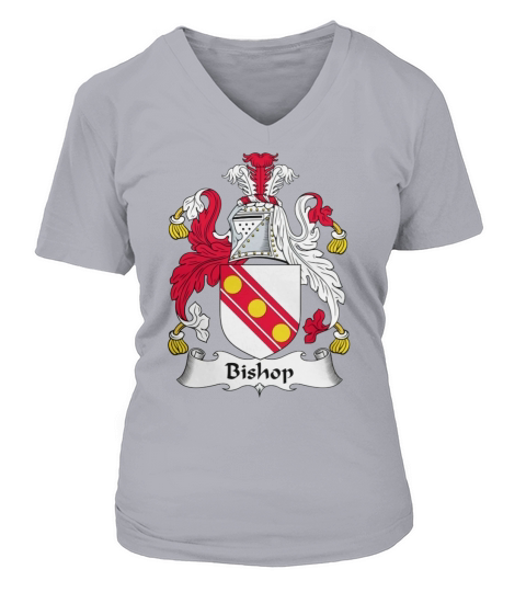 Bishop Family Crest V-neck T-Shirt Woman