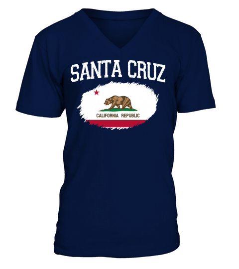 Santa Cruz Ca California Flag Vintage Usa Sports M Men's V-Neck T-shirt
