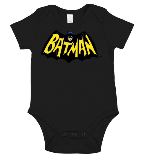 DC Comics Batman Wings Cool Logo Lettering Short Sleeve Baby One-Piece