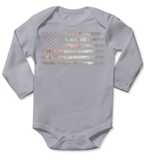 Vintage USA Flag Long Sleeve Baby One-Piece
