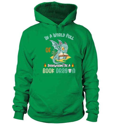 In A World Full Of Bookworms Be A Book Dragon Fire Men's Hoodie