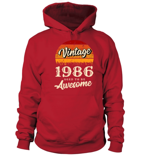 1986 Vintage born in Retro age Birthday gift idea Men's Hoodie