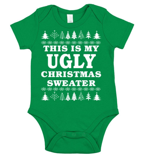 This is My Ugly Christmas Sweater Funny Gift Short Sleeve Baby One-Piece