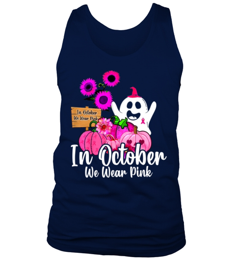 In October We Wear Pink Ghosts Pumpkin Men's Tank Top