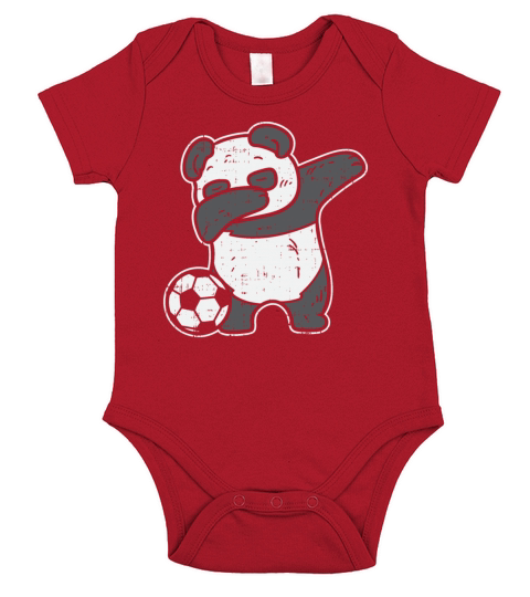 Dabbing Panda with Soccer Ball Stadium Coach Goal Short Sleeve Baby One-Piece