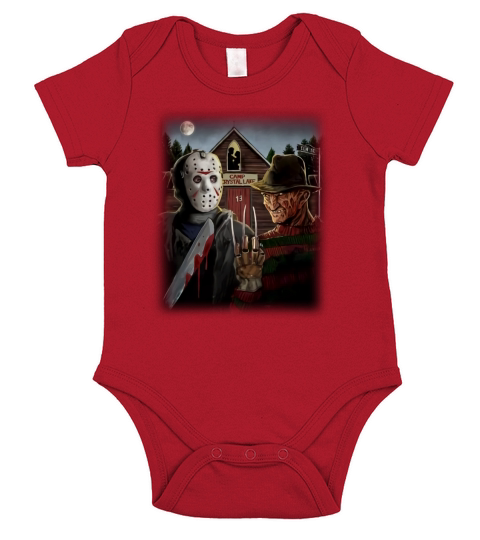 Camp Crystal Lake Elm Street Short Sleeve Baby One-Piece