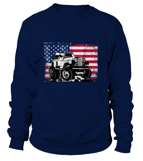 American Flag Jeep Women's Sweatshirt