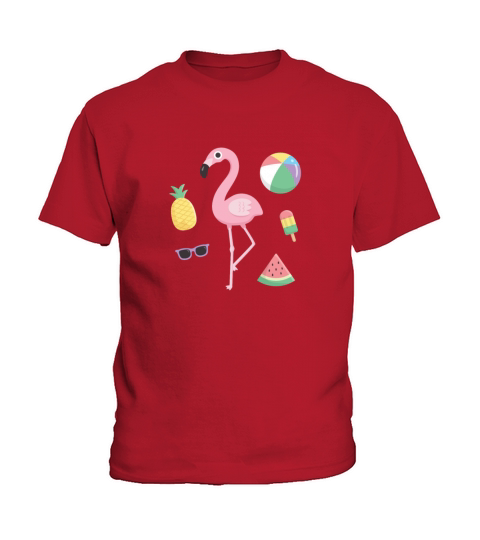 Flamingo Beach Summer Kids T-Shirt