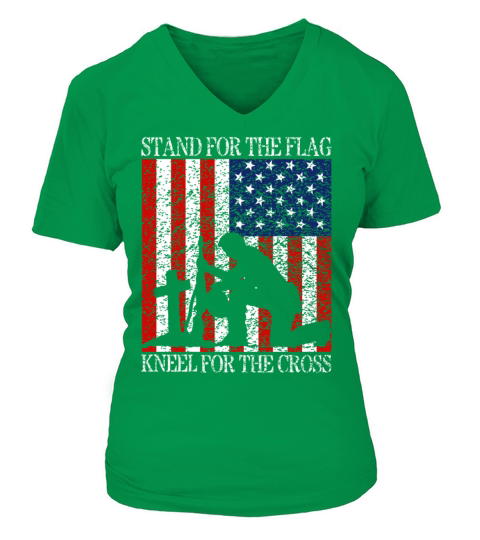 I Stand For The Flag And Kneel For The Cross Tee Women's V-Neck T-shirt