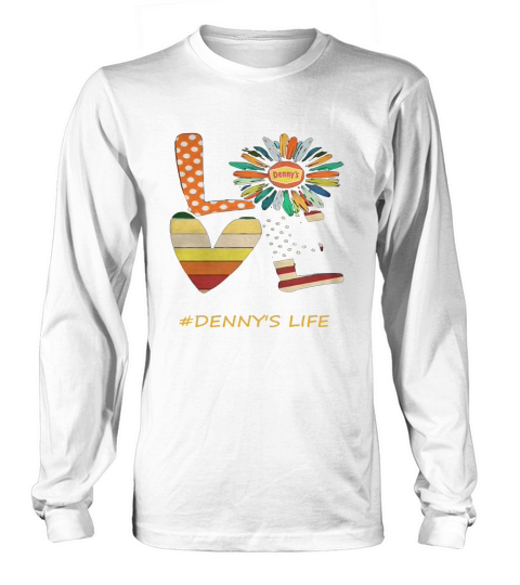 Love dennys life flower american flag vintage Long sleeved Unisex