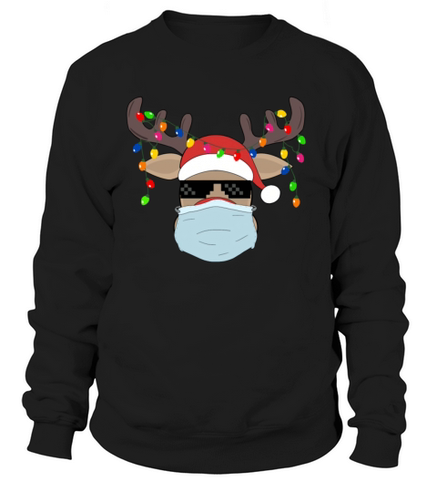 Merry Christmas mask cute Rudolph reindeer mask Women's Sweatshirt