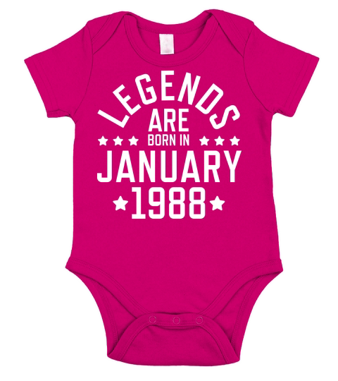 Legends are born January 1988 Short Sleeve Baby One-Piece