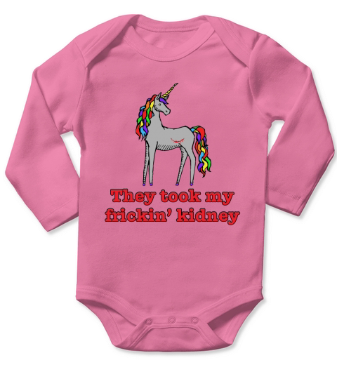Charlie Unicorn They Took My Frickin Long Sleeve Baby One-Piece
