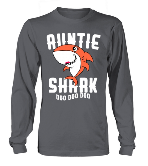 Auntie Shark Doo Doo Doo Halloween Christmas Gift Men's Long Sleeve