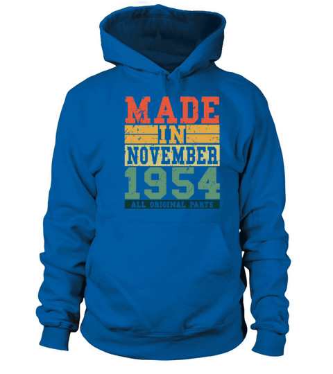 1954 Birthday November Vintage Saying Men's Hoodie