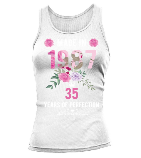 Made In 1987 Floral 35 Year Old 35th Birthday Gift Tank top Woman