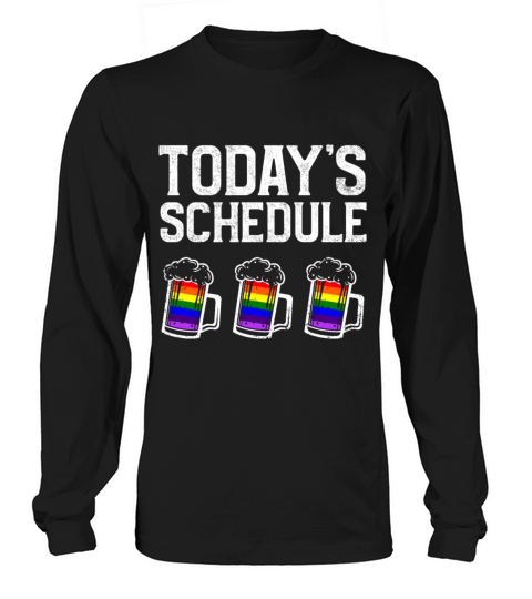 LGBT Pride Gay Bachelor Party Beer Schedule Men's Long Sleeve