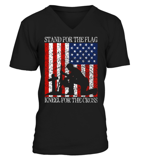 I Stand For The Flag And Kneel For The Cross Tee Men's V-Neck T-shirt
