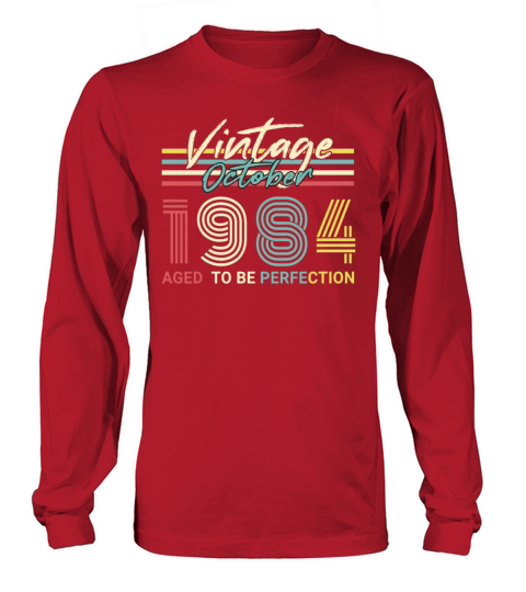 Born 1984 October Vintage Gift Idea Women's Long Sleeve