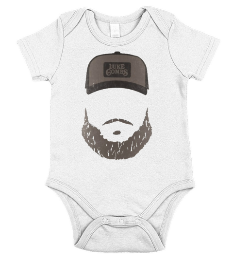 Luke Combs Heather Stone Beard Short Sleeve Baby One-Piece