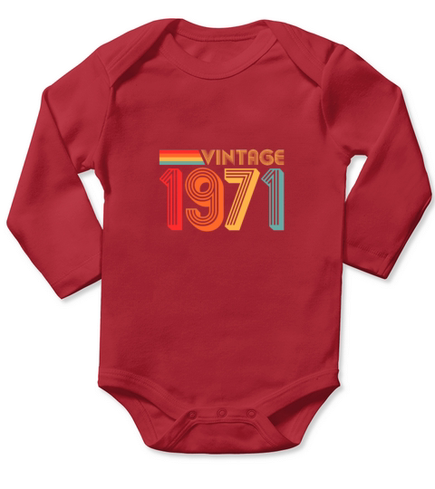 50th birthday gift Vintage 1971 Long Sleeve Baby One-Piece