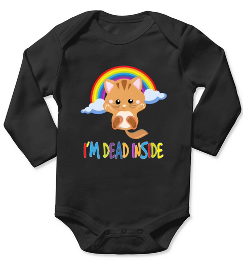 Im Dead Inside Cute Cat Long Sleeve Baby One-Piece