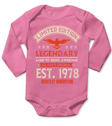 Limited Edition Legendary Est 1978 Long Sleeve Baby One-Piece