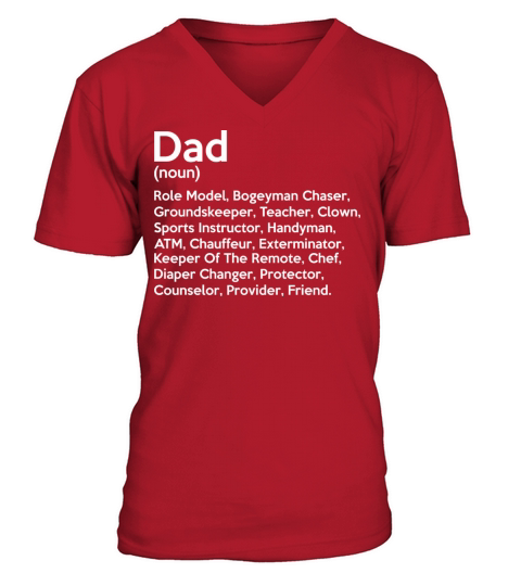 Dad Noun Meaning Informal Happy Fathers Day Men's V-Neck T-shirt
