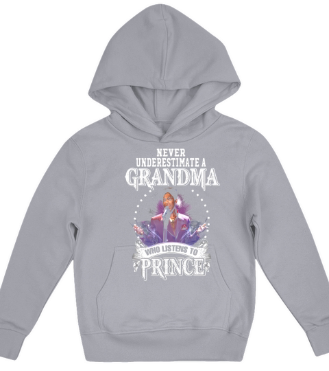 Never underestimate a grandma who listens to Prince Kids Hoodie