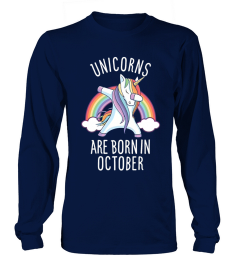 Unicorns are Born in October Men's Long Sleeve