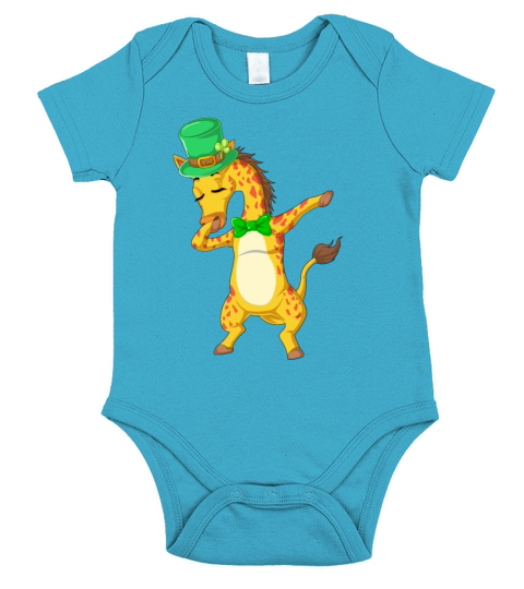 dabbing giraffe st patricks day Short Sleeve Baby One-Piece
