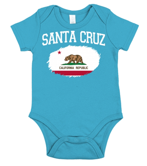 Santa Cruz Ca California Flag Vintage Usa Sports M Short Sleeve Baby One-Piece