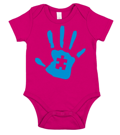 Autism Handprint Short Sleeve Baby One-Piece