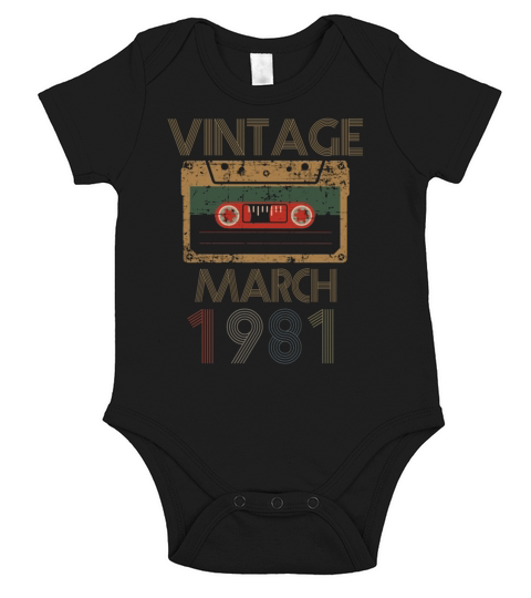 Vintage march 1981 Short Sleeve Baby One-Piece