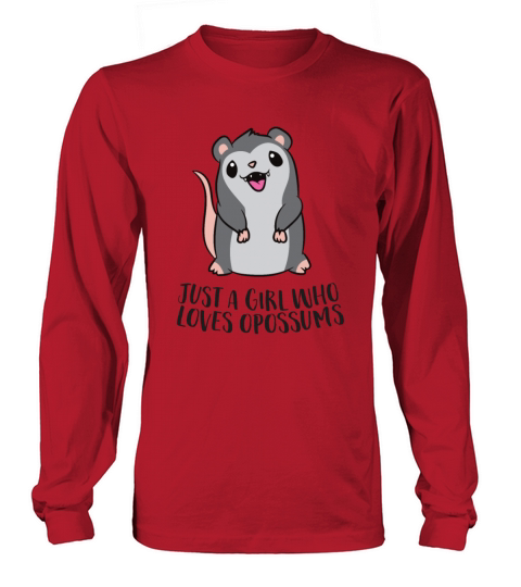 Just a Girl Who Loves Opossums Funny Opossum Men's Long Sleeve