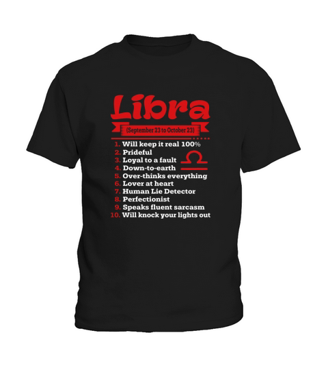 Top Ten Signs To Spot True Libra red color Kids T-Shirt