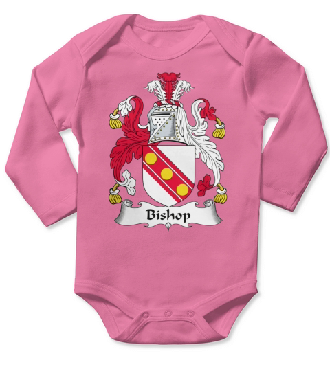 Bishop Family Crest Long Sleeve Baby One-Piece