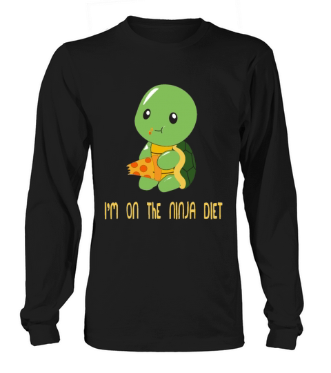 Im on the ninja diet funny turtle eating pizza Women's Long Sleeve