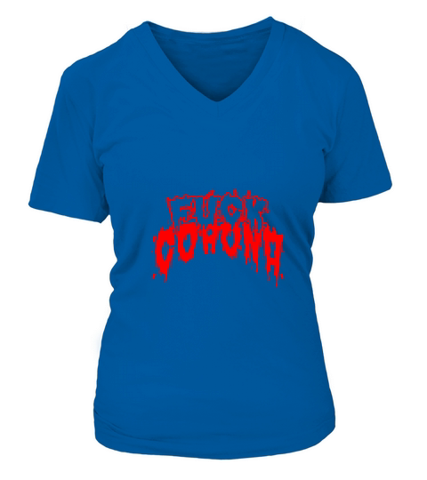 fuck corona red text Women's V-Neck T-shirt