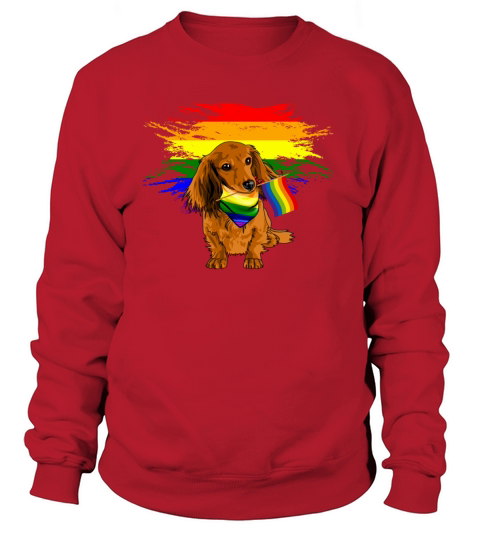 Gay Pride Flag Dachshund LGBT Month Women's Sweatshirt