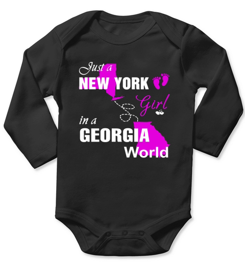 New York Girl In Georgia Long Sleeve Baby One-Piece